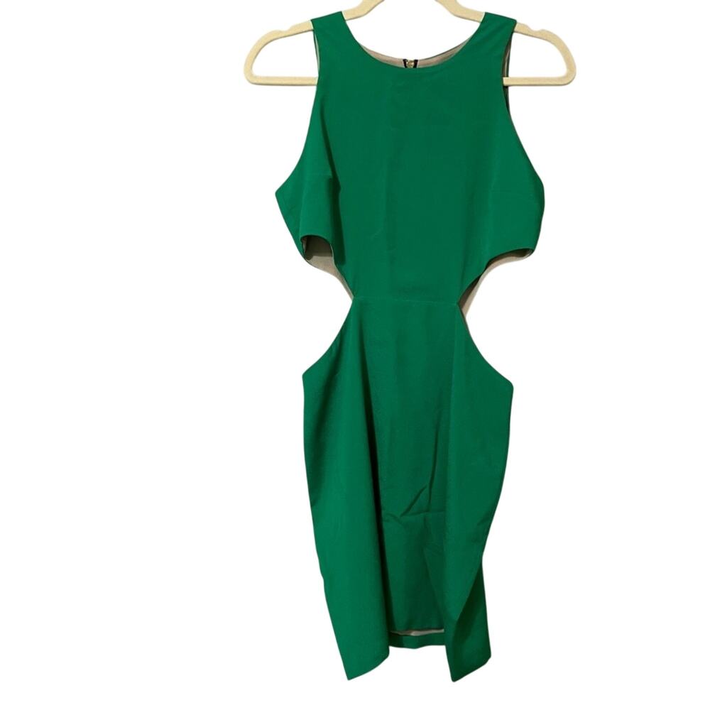 Revolve Naven Kelly Green Silk Cut Out Mini Dress Womens M Baddie Rave Cocktail